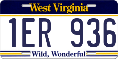WV license plate 1ER936