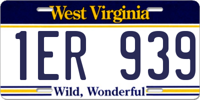 WV license plate 1ER939