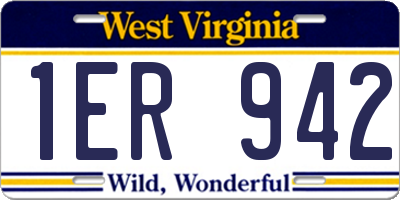WV license plate 1ER942