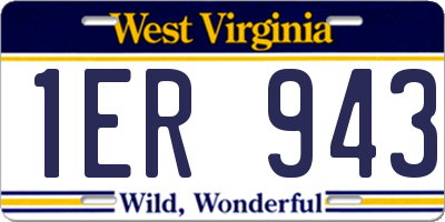 WV license plate 1ER943