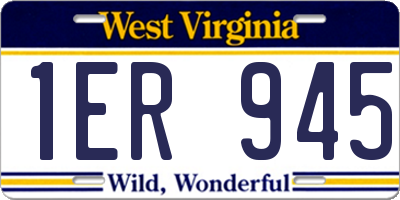 WV license plate 1ER945