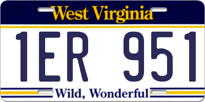WV license plate 1ER951