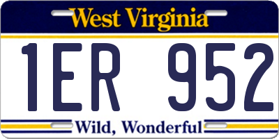 WV license plate 1ER952