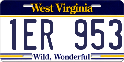 WV license plate 1ER953