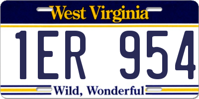 WV license plate 1ER954