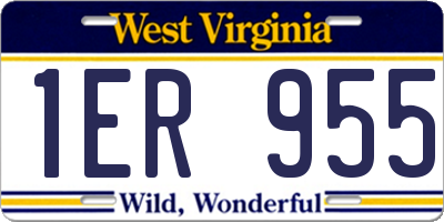 WV license plate 1ER955