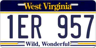 WV license plate 1ER957