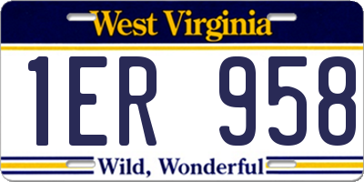 WV license plate 1ER958