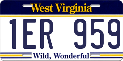 WV license plate 1ER959