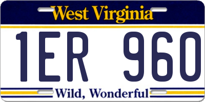 WV license plate 1ER960