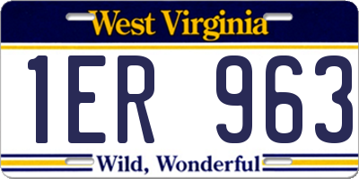 WV license plate 1ER963