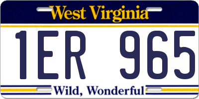 WV license plate 1ER965