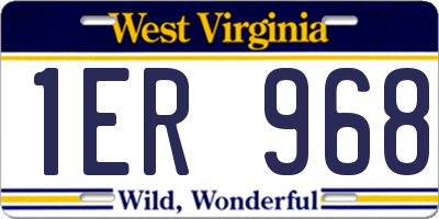 WV license plate 1ER968