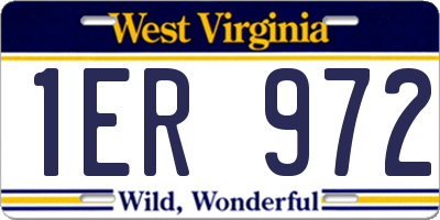 WV license plate 1ER972
