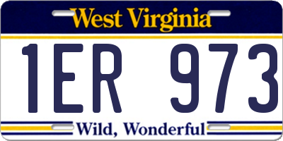 WV license plate 1ER973