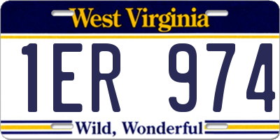 WV license plate 1ER974
