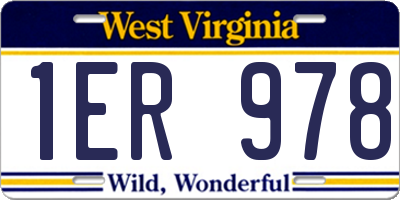 WV license plate 1ER978