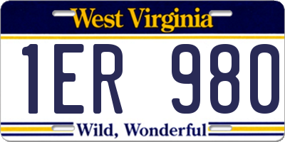 WV license plate 1ER980