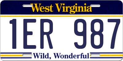WV license plate 1ER987