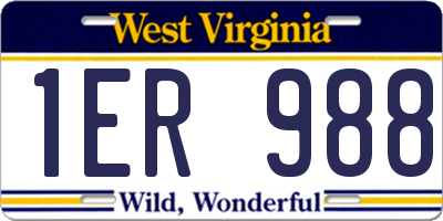 WV license plate 1ER988