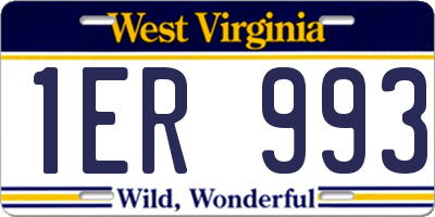 WV license plate 1ER993
