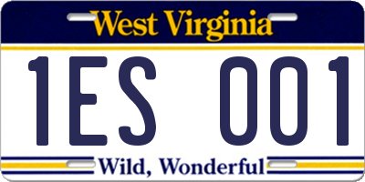 WV license plate 1ES001
