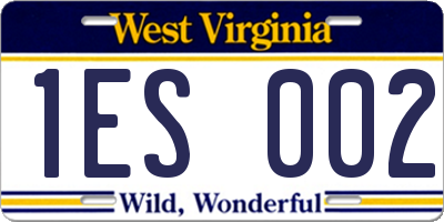 WV license plate 1ES002