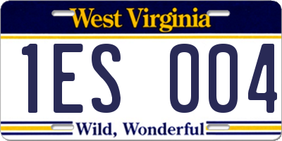 WV license plate 1ES004