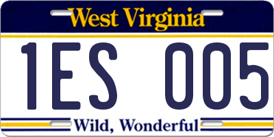 WV license plate 1ES005