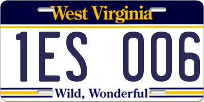 WV license plate 1ES006