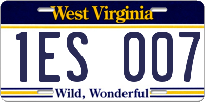 WV license plate 1ES007