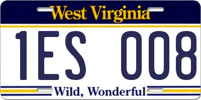 WV license plate 1ES008