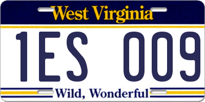 WV license plate 1ES009