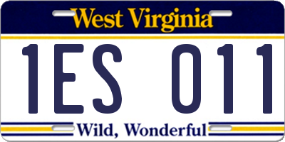 WV license plate 1ES011