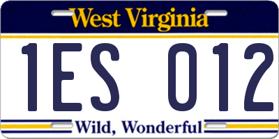 WV license plate 1ES012