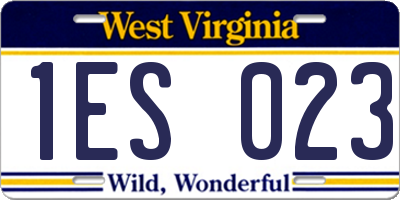 WV license plate 1ES023
