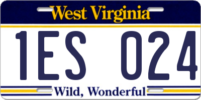 WV license plate 1ES024