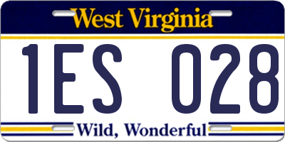WV license plate 1ES028