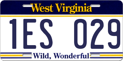 WV license plate 1ES029