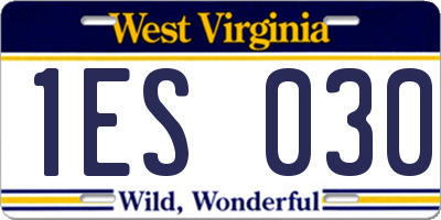 WV license plate 1ES030
