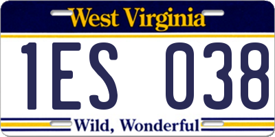 WV license plate 1ES038