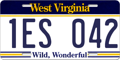 WV license plate 1ES042