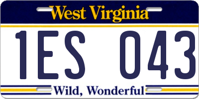 WV license plate 1ES043