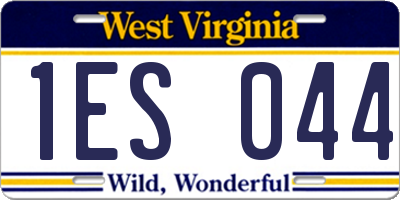 WV license plate 1ES044