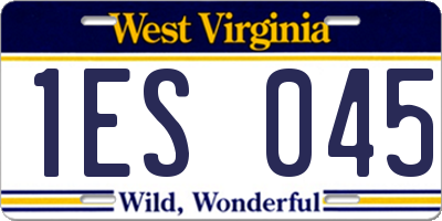WV license plate 1ES045