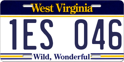 WV license plate 1ES046