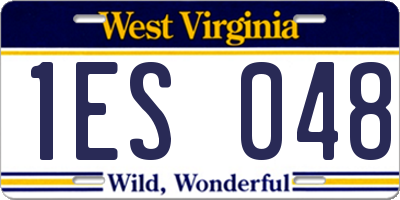 WV license plate 1ES048