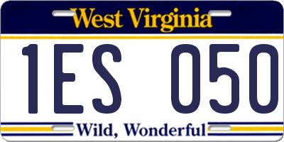 WV license plate 1ES050