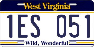 WV license plate 1ES051