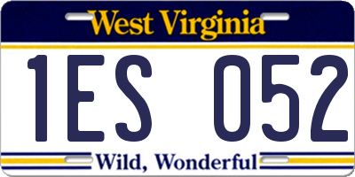 WV license plate 1ES052